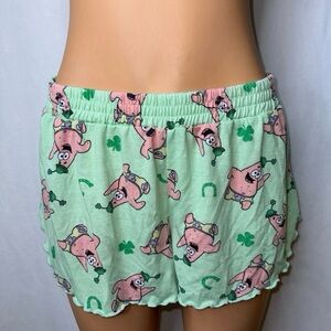 Cute Pink Pig Pajama Shorts in Mint Green